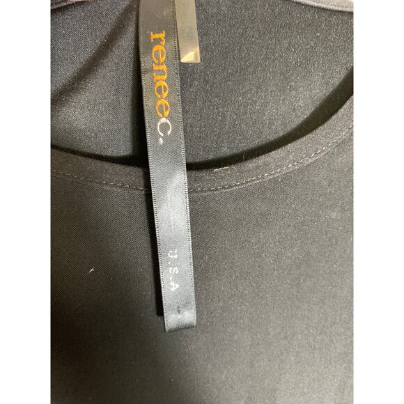 Renee C Black Sheer Long Sleeve Shift Dress Sz S - Picture 2 of 4